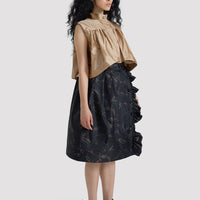 Taffeta Cropped Bubble Shirt