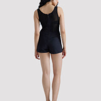 Gabardine Playsuit with Tulle Top