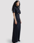 High Waisted Single Pleated Gabardine Pants
