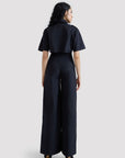 High Waisted Single Pleated Gabardine Pants