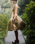 Puffy Dress with Zipper at CF - GOLD