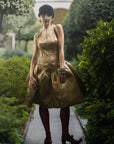 Puffy Dress with Zipper at CF - GOLD