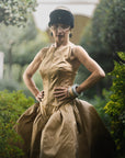 Puffy Dress with Zipper at CF - GOLD