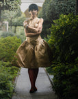 Puffy Dress with Zipper at CF - GOLD