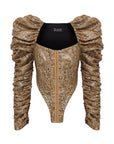 Bustier with Lock Gather Sleeve – GOLD