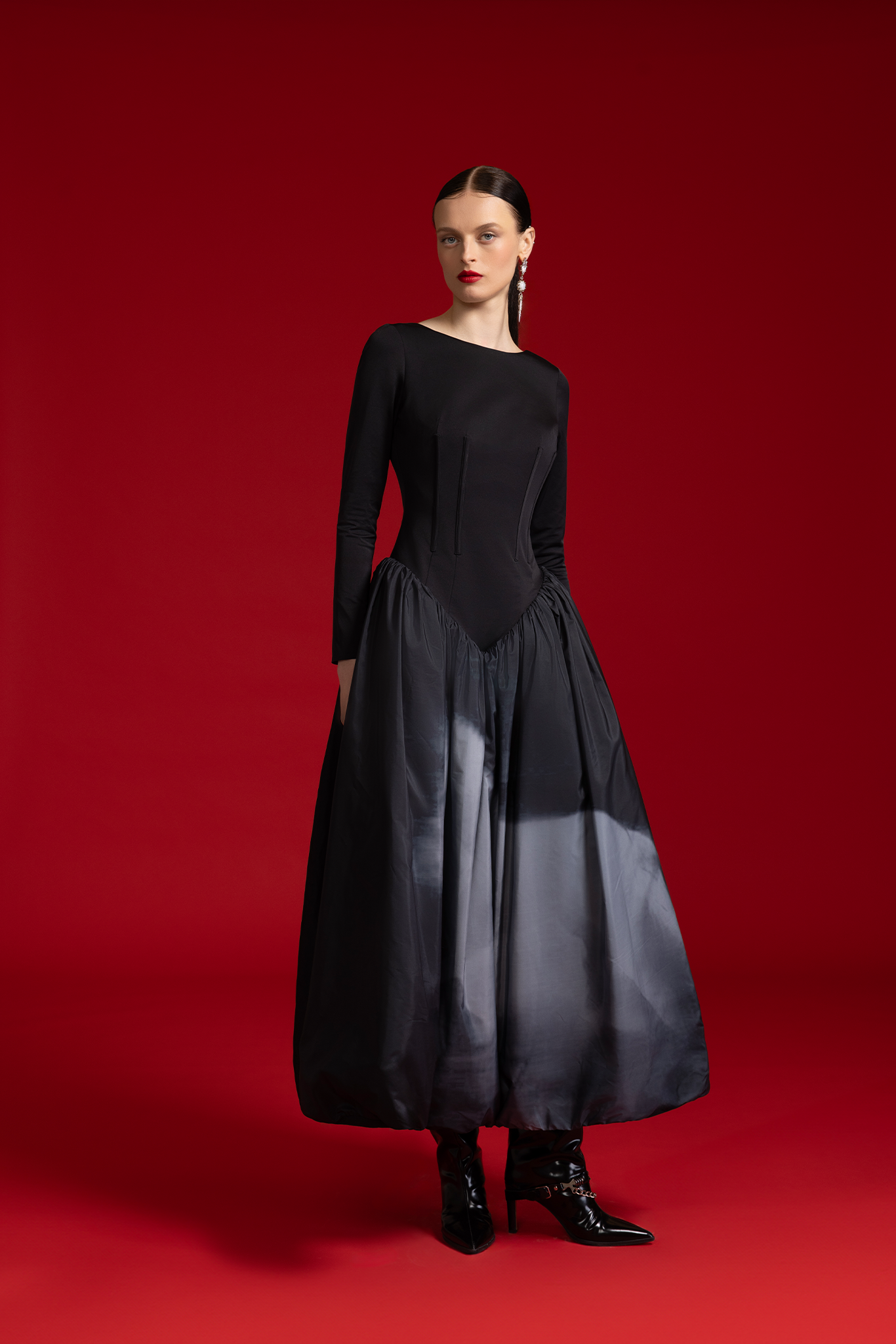 Maxi Puffy Dress Black – ZAN Studio