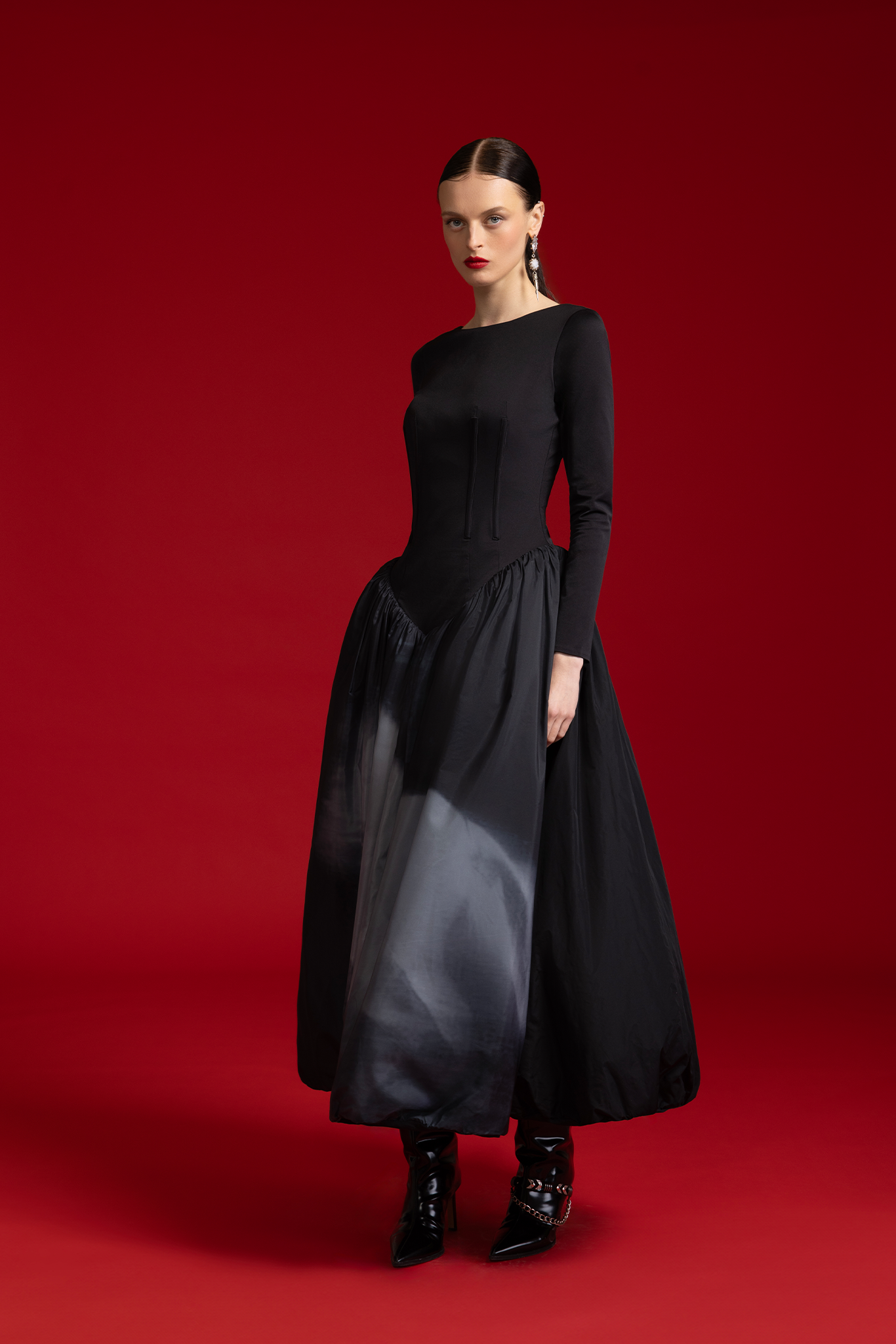 Maxi Puffy Dress Black – ZAN Studio
