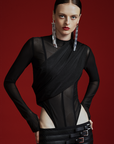 Bodysuit With Cross-over detail at The Chest