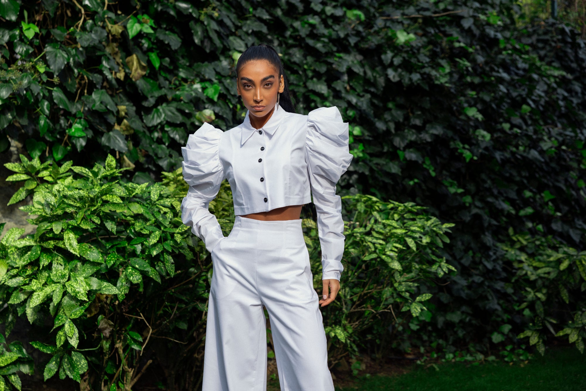 Cropped Jacket with Wing