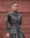 Oversize Army Jacket with Belt