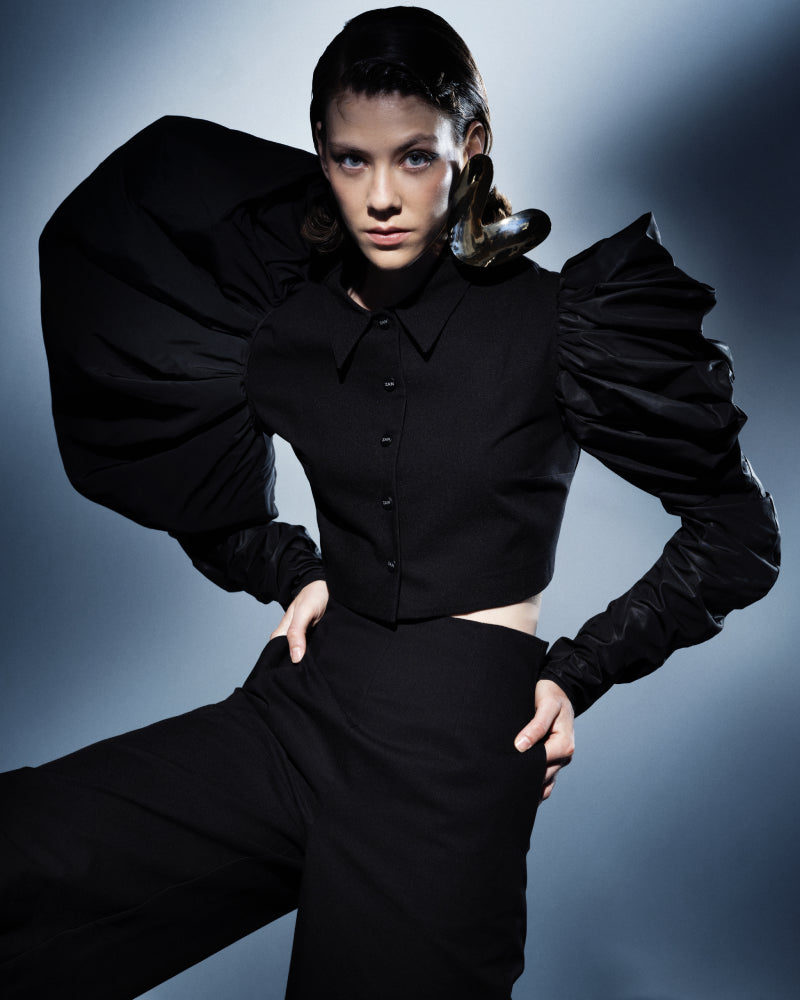 Cropped Jacket with Wing