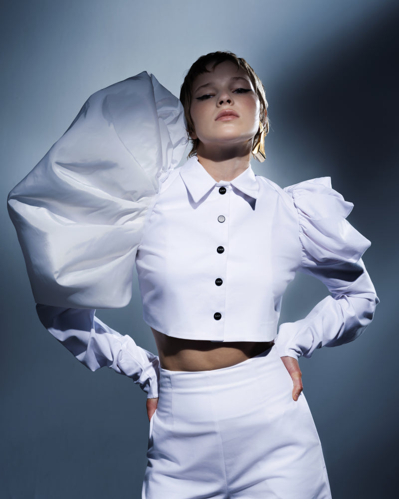 Cropped Jacket with Wing