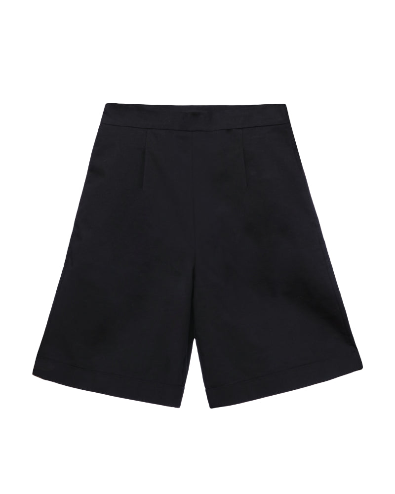 【BAON】[unisex] Gineu Snap Button Bermuda Banding Pants New Waves Gauze Elastic Waist Pants - Black Sands | Billabong