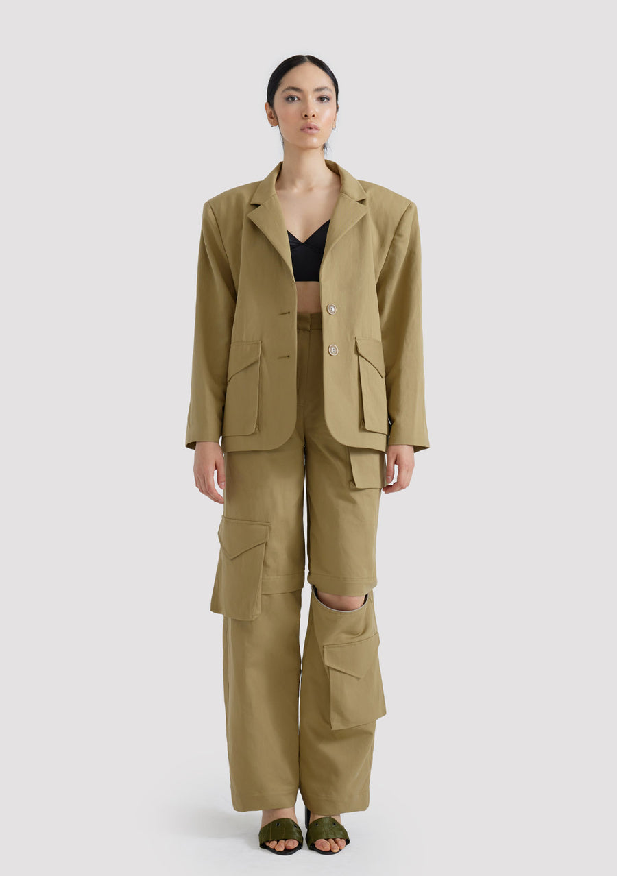 Oversize Jacket with Patched Cargo Pockets