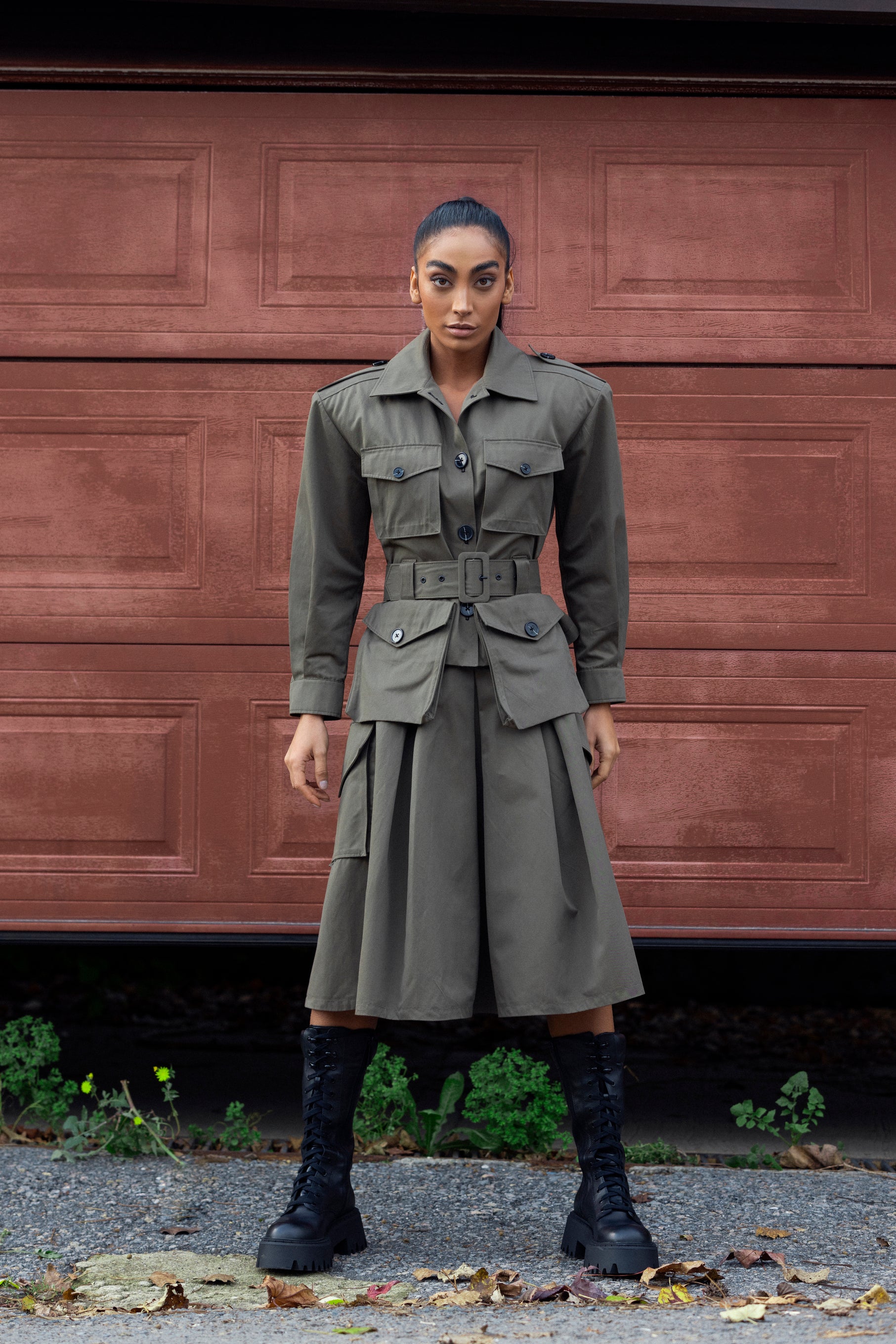 Oversize Army Jacket with Belt – ZAN Studio