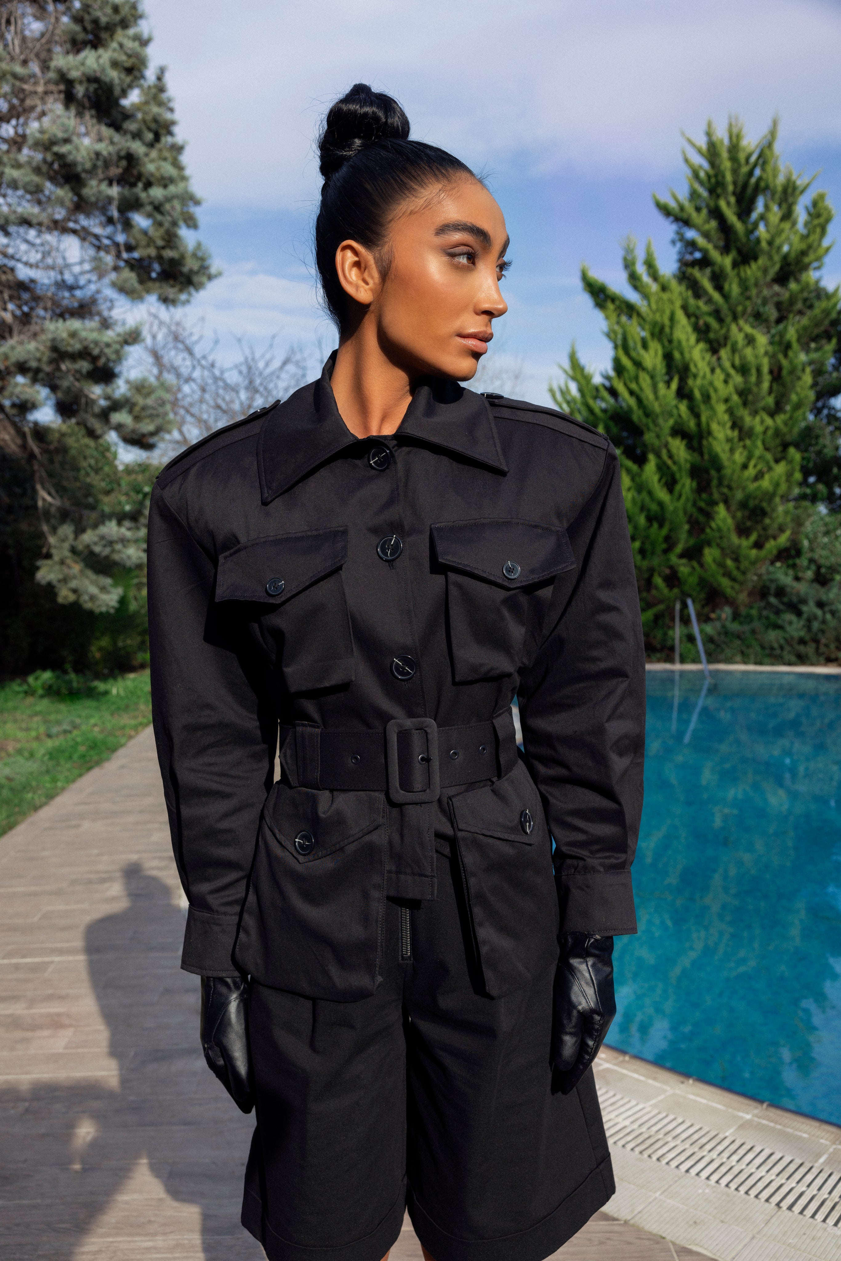 Oversize Army Jacket with Belt – ZAN Studio