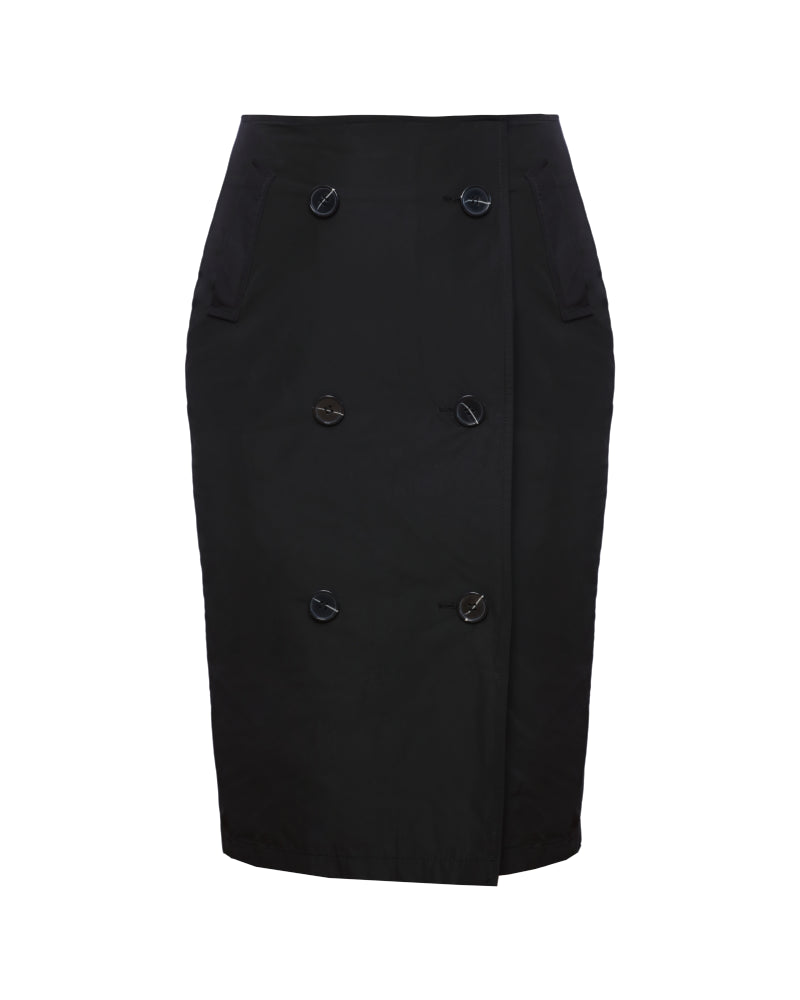 Double Buttoned Straight Skirt