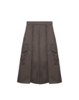 Army Pleated Skirt with Side Pockets
