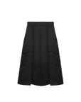 Army Pleated Skirt with Side Pockets