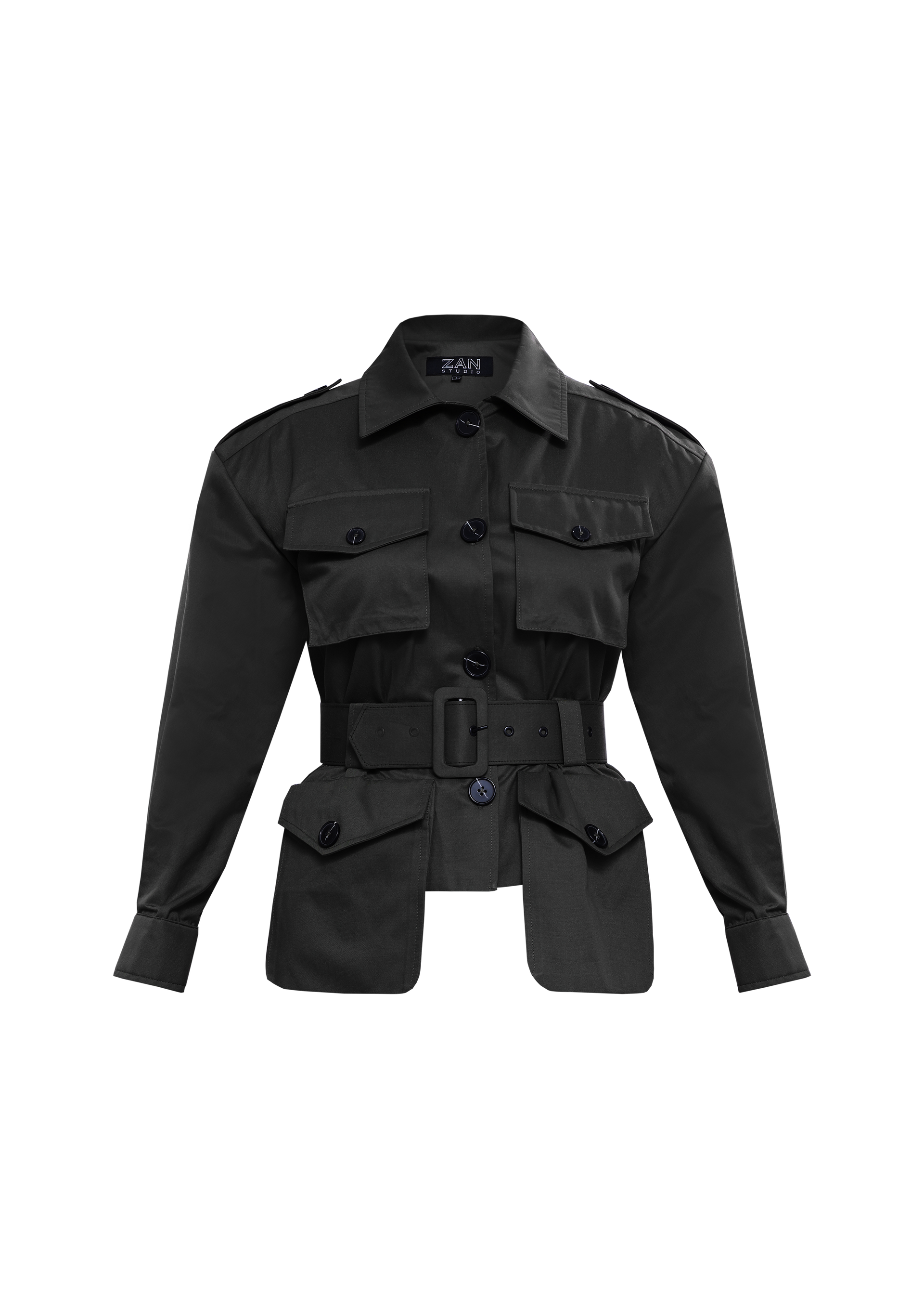 Oversize Army Jacket with Belt – ZAN Studio